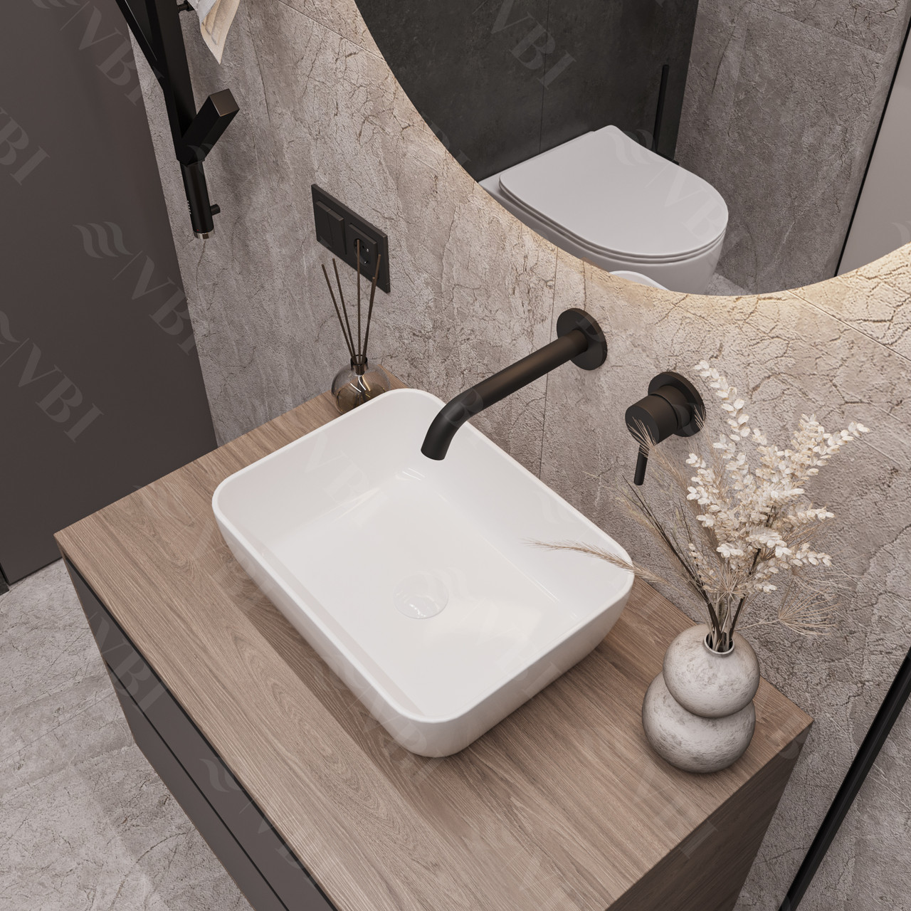 Умивальник (раковина) VBI PALERMO S WHITE накладний, фото 1