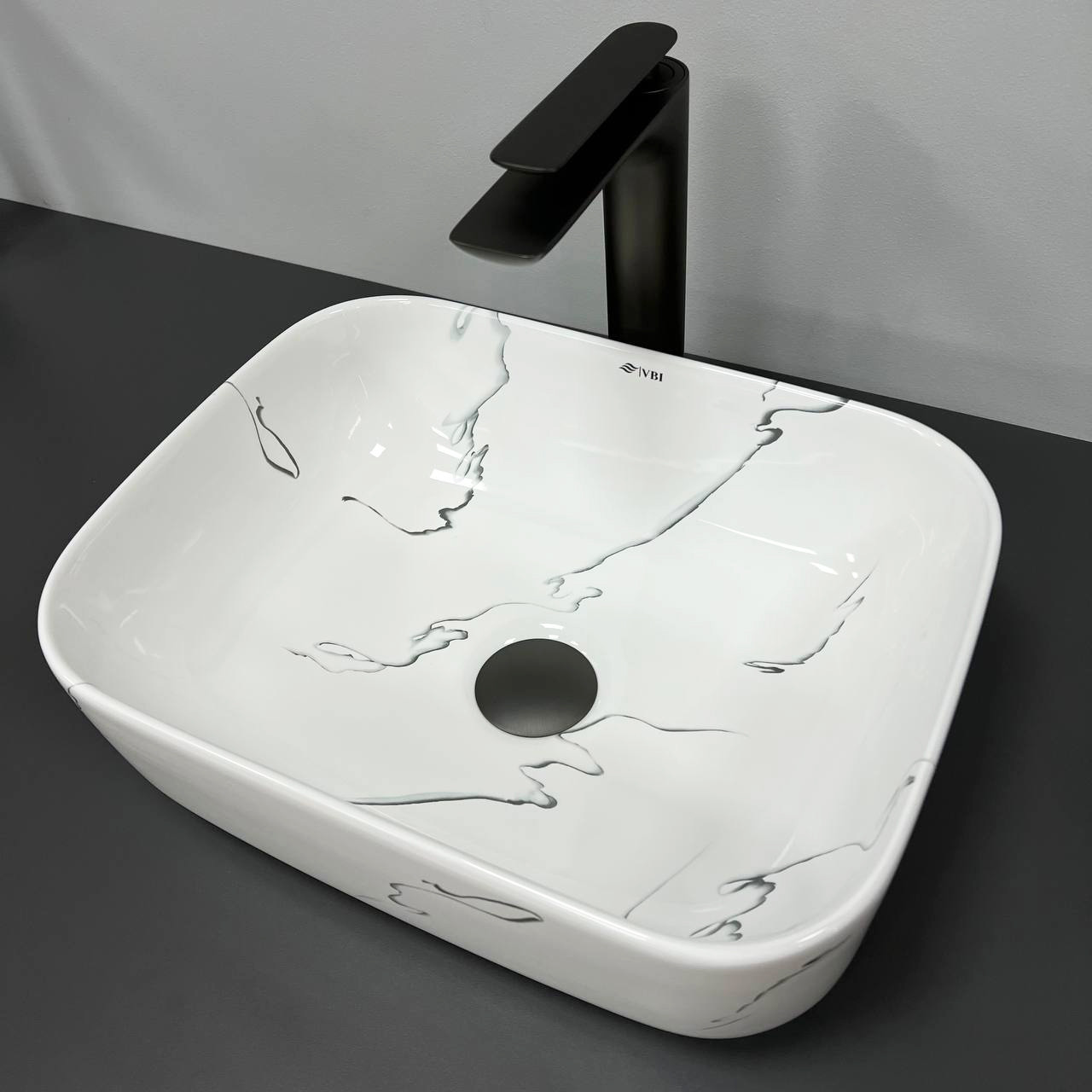 Умивальник (раковина) VBI PALERMO S MARMO GLOSSY накладний, фото 1