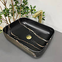 Умивальник (раковина) VBI PALERMO BLACK STONE MATT накладний