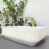 Умивальник (раковина) VBI PALERMO WHITE GOLD EDGE накладний, фото 5