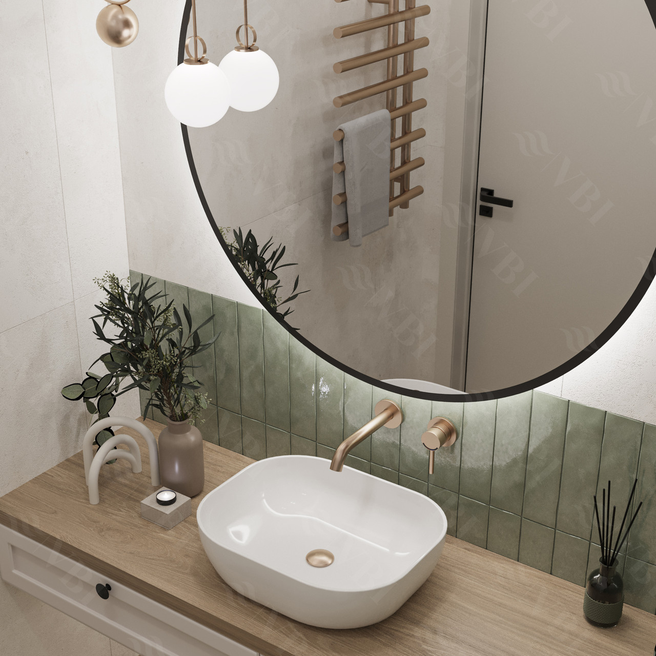 Умивальник (раковина) VBI BERGAMO WHITE накладний, фото 1