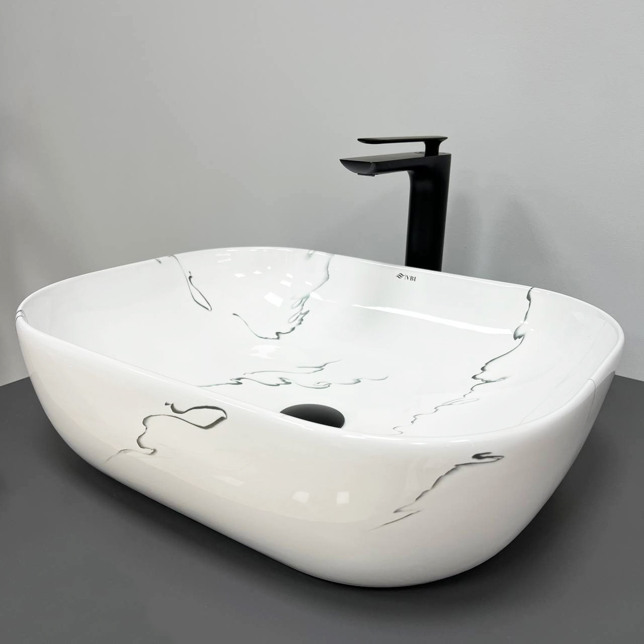 Умивальник (раковина) VBI BERGAMO MARMO GLOSSY накладний, фото 1