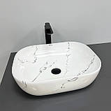 Умивальник (раковина) VBI BERGAMO MARMO GLOSSY накладний, фото 4