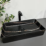 Умивальник (раковина) VBI TRIEST BLACK STONE MATT накладний, фото 4