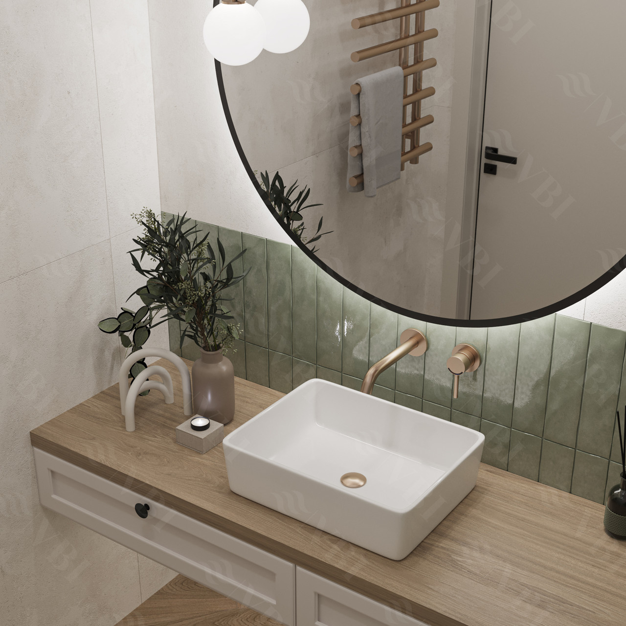 Умивальник (раковина) VBI ASTI WHITE накладний, фото 1