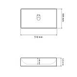 Умивальник (раковина) VBI LATINA BLACK STONE MATT накладний, фото 2