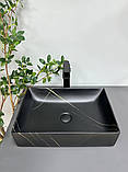 Умивальник (раковина) VBI LATINA BLACK STONE MATT накладний, фото 4
