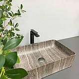 Умивальник (раковина) VBI ARABBA M DARK STONE MATT накладний, фото 3