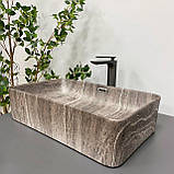 Умивальник (раковина) VBI ARABBA M DARK STONE MATT накладний, фото 4