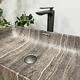 Умивальник (раковина) VBI ARABBA M DARK STONE MATT накладний, фото 5