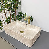 Умивальник (раковина) VBI ARABBA M BEIGE STONE MATT накладний, фото 3
