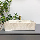 Умивальник (раковина) VBI ARABBA M BEIGE STONE MATT накладний, фото 4