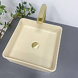 Умивальник (раковина) VBI BOLZANO BEIGE MATT накладний, фото 5