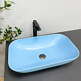 Умивальник (раковина) VBI AVEZZANO BLUE MATT накладний, фото 3