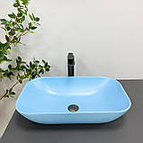 Умивальник (раковина) VBI AVEZZANO BLUE MATT накладний, фото 4
