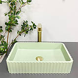 Умивальник (раковина) VBI FLORENTIA LIGHT GREEN MATT накладний, фото 4