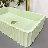 Умивальник (раковина) VBI FLORENTIA LIGHT GREEN MATT накладний, фото 5