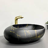 Умивальник (раковина) VBI VALIANO MARBLE BLACK MATT накладний, фото 4