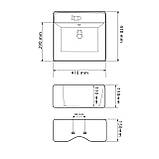 Умивальник (раковина) VBI TERAMO S WHITE накладний підвісний, фото 2