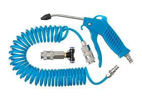 Набір для продувки кабіни вантажних авто (пістолет, шланг поліуретановий 5м 6x4мм, трійник на шланг 6мм) Silver