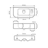 Умивальник (раковина) VBI APRILIA L WHITE підвісний, фото 2