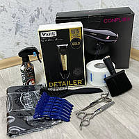 Професійний набір Barber PRO з машинкою Wahl Detailer Gold та феном Confu