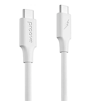 Кабель Proove Striped Silicone Type-C to Type-C 60W (1m) WHITE