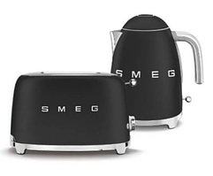 Набір тостерів і чайників Smeg Retro Series - Matte Black - Модель TSF01BLMEU + KLF03BLMEU