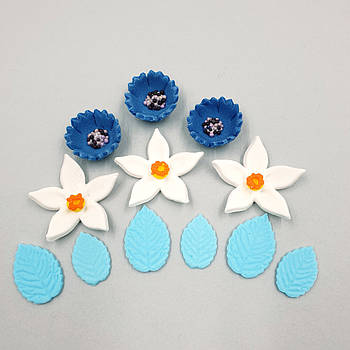 Набір цукрових прикрас Slado Васильок і нарцис — 12 шт.