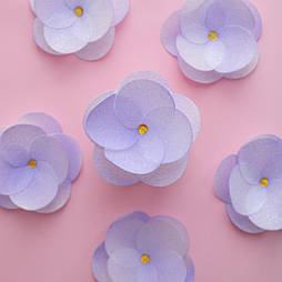 Вафельний декор Slado "Камелія бузкова" 6 см 1 шт.