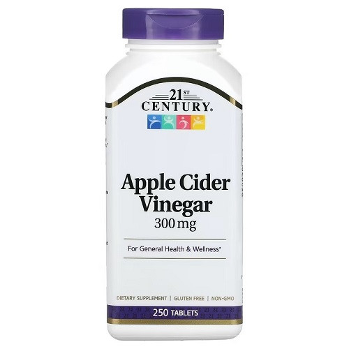 Яблучний оцет 21st Century Apple Cider Vinegar 300 mg (250 таблеток.)