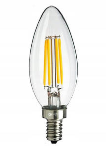 Світлодіодна лампа розжарювання Edison 4W E14 Свічка 4000K Декоративна Декоративна