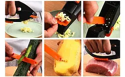 Прес для часнику + ніж для чищення овочів + паличка для очищення, прес для часнику Multifunctional Garlic Pr