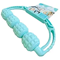 Масажер роликовий ручний для тіла (4 ролики), Масажер для шиї та плечей, Масажер-ролик