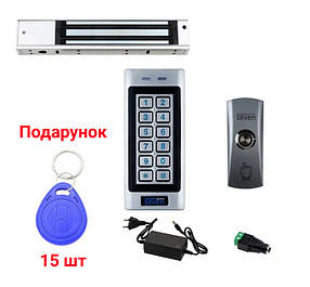Комплект контролю доступу з магнітним замком для металевих дверей SEVEN KA-7803