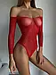 Боді сітка з блискітками , Комбінезон Сітка, Еротична білизна, червоний боді, фото 5