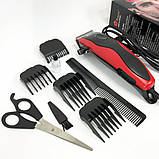 Професійний тример з насадками DOMOTEC, Електрична машинка з насадкою для бороди, Тример для скронь CZ-77, фото 5