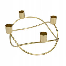 Золотий свічник Advent Candelabra на 4 свічки Christmas Eve Glamour Gold Table