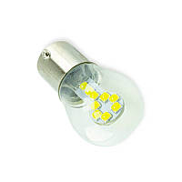 Автолампа світлодіод А 24-21 WHITE 18 SMD 3030 стікляна колба