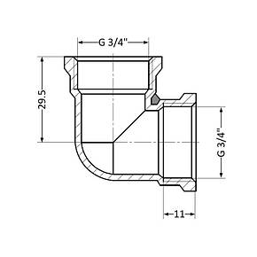 Кутик SD Plus 3/4" ВР SD41820, фото 3