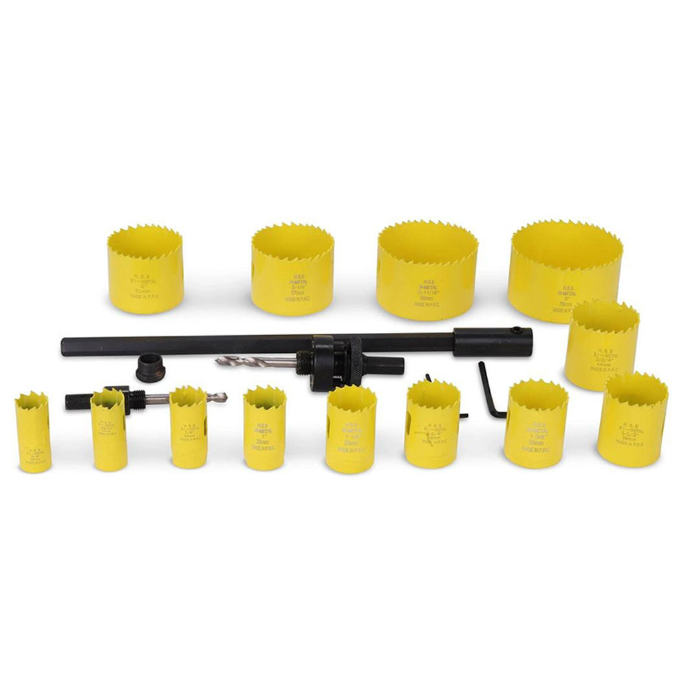 Набір коронок по металу і дереву 19 шт, BOXER BX-496 / Набір пилок кільцевих біметалевих, фото 1