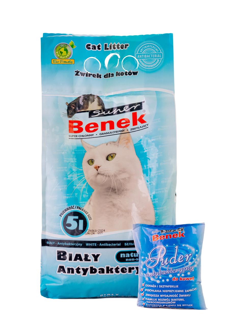 Наповнювач бентонітовий Супер Бенек Super Benek для котячих туалетів (з антибактеріальним засобом), 5 л