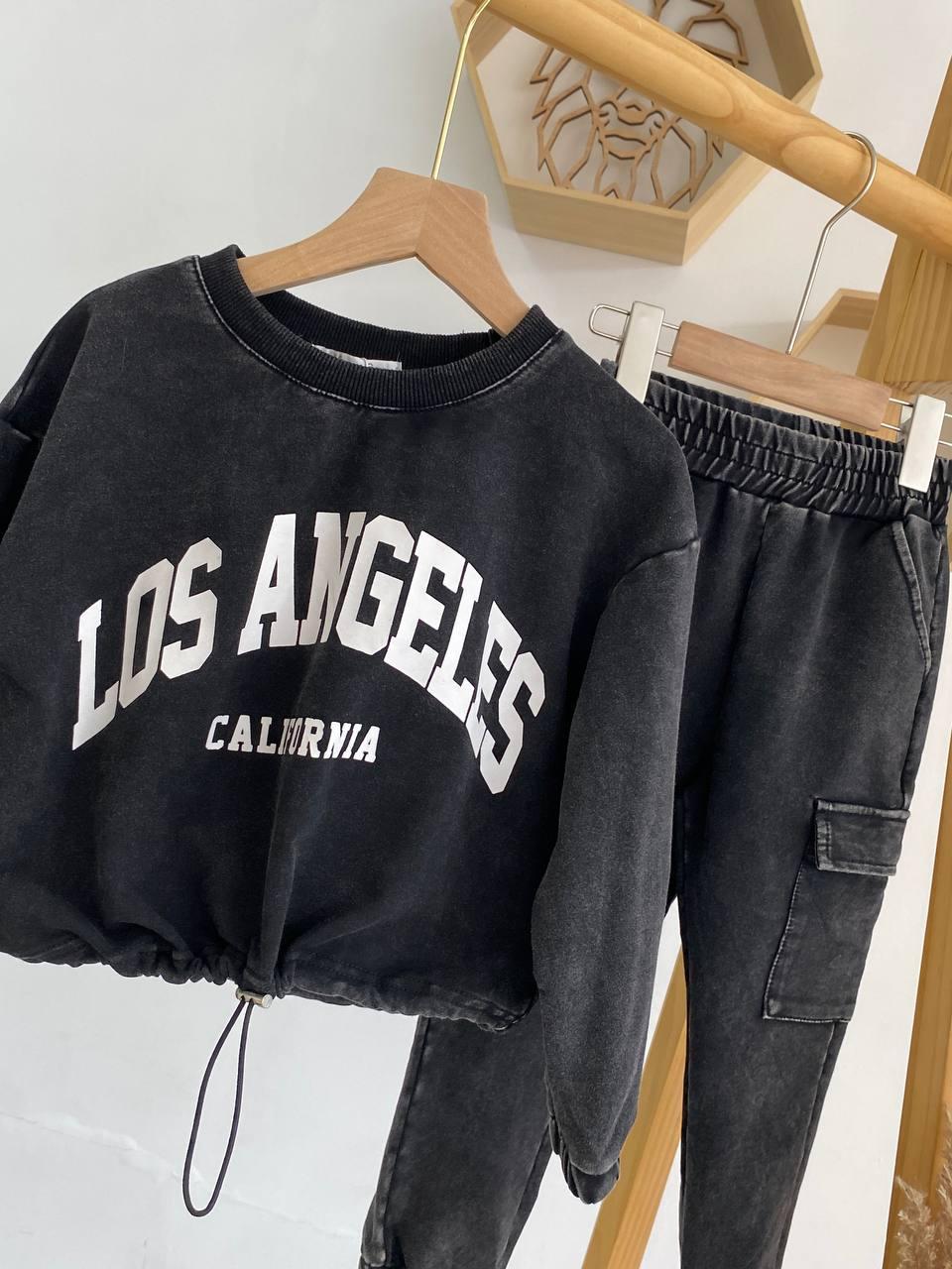 Костюм (2) LOS ANGELES Темно-сірий B3233 Yoyo S, Темно-сірий, Для дівчаток, Весна Осінь, 104, фото 1