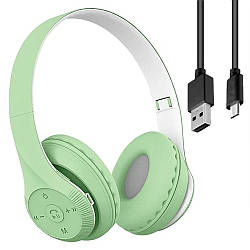 Бездротові навушники Bluetooth з мікрофоном, ST95, Зелений / Блютуз навушники / Стильні накладні навушники