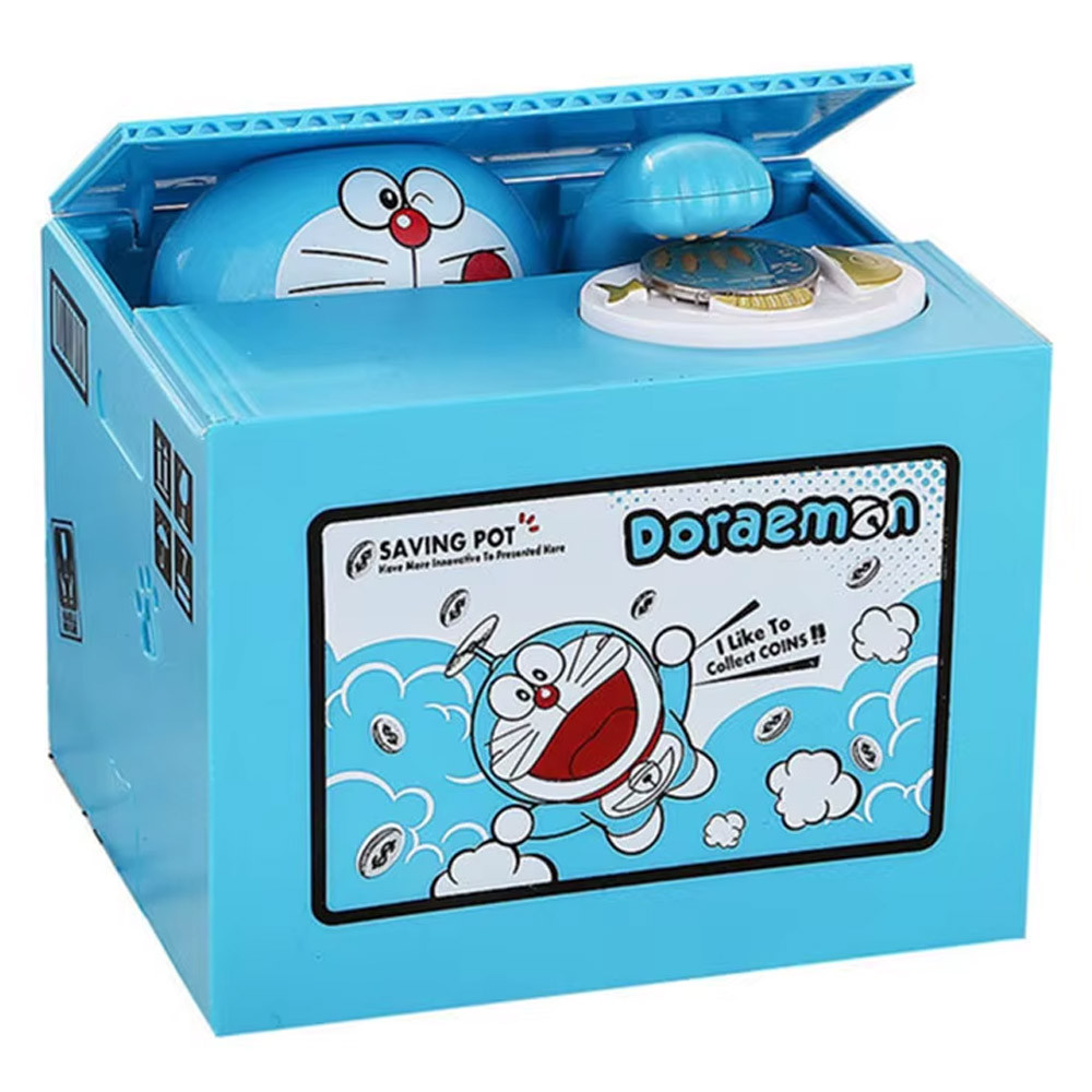 Інтерактивна скарбничка для монет, від батарейок, DORAEMON / Дитяча скарбничка / Електронна скарбничка
