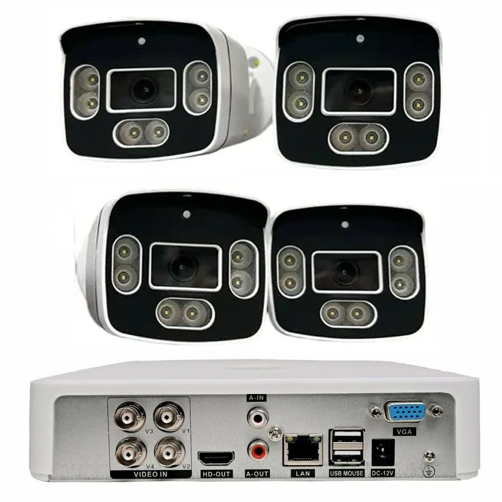 Комплект відеоспостереження на 4 камери 4К + реєстратор, XVR-5004B2 VEN-4K / Система відеоспостереження для дому, фото 1