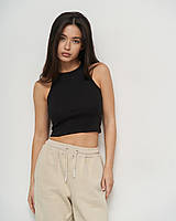 Майка женская укороченная - кроп-топ - в рубчик Ozkan 26814