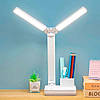 Лампа настільна з 2 плафонами та підставкою, від USB, 866 / Лампа для читання / Світильник настільний, фото 2