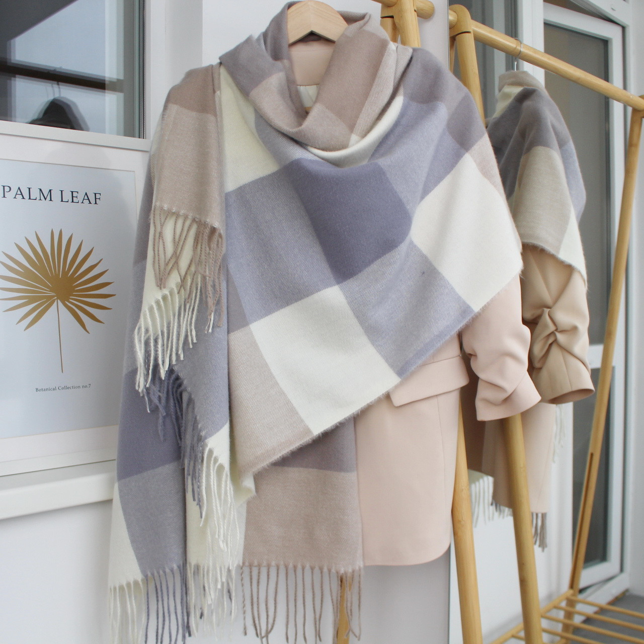 Кашеміровий шарф у клітку "Лана" 138046, фото 1