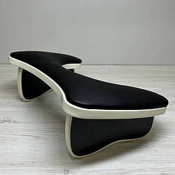 Підлокітник для манікюру похилий MrHelix, Чорний з білим кантом